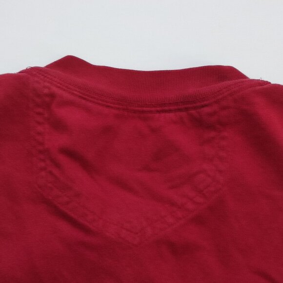 Eddie Bauer Legend Wash T-shirt men's size L burgundy long sleeve button up neck - Picture 4 of 11